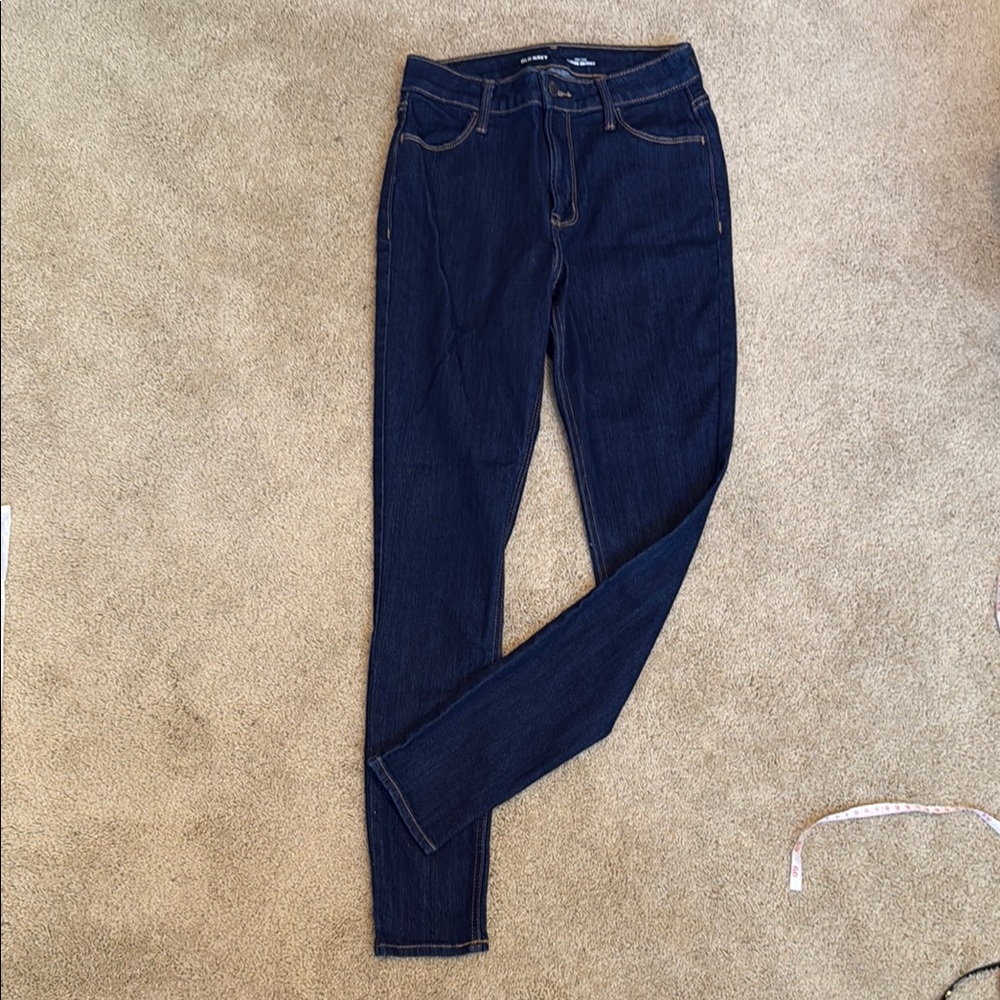 Old Navy Dark Blue Jeans Stretch Skinny Sz 2 - Picture 1 of 4